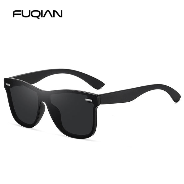 Luxury Square Polarized Sunglasses Men Women Fashion One-piece Sun Glasses Unisex Vintage Mirror Blue Driving Eyewear UV400