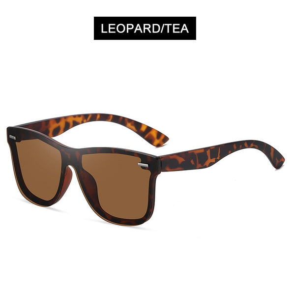 Luxury Square Polarized Sunglasses Men Women Fashion One-piece Sun Glasses Unisex Vintage Mirror Blue Driving Eyewear UV400