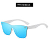 Luxury Square Polarized Sunglasses Men Women Fashion One-piece Sun Glasses Unisex Vintage Mirror Blue Driving Eyewear UV400