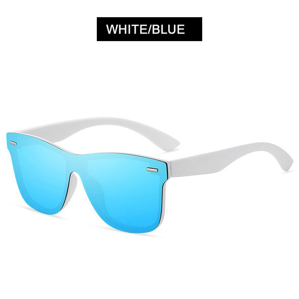 Luxury Square Polarized Sunglasses Men Women Fashion One-piece Sun Glasses Unisex Vintage Mirror Blue Driving Eyewear UV400