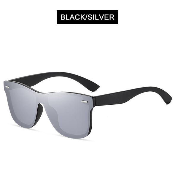 Luxury Square Polarized Sunglasses Men Women Fashion One-piece Sun Glasses Unisex Vintage Mirror Blue Driving Eyewear UV400
