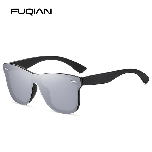 Luxury Square Polarized Sunglasses Men Women Fashion One-piece Sun Glasses Unisex Vintage Mirror Blue Driving Eyewear UV400