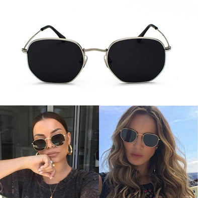 Men  Square Sunglases Hexagon Sun glasses  2023 Women  Fishing Glasses Gold gray Eyewear lentes metal frame sunglasses sunshade