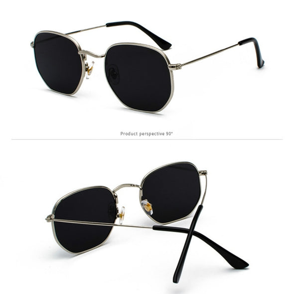 Men  Square Sunglases Hexagon Sun glasses  2023 Women  Fishing Glasses Gold gray Eyewear lentes metal frame sunglasses sunshade