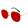 Men Sunglases Hexagon Sun glasses NEW Women Metal Frame Fishing Glasses Gold tea Eyewear lentes de sol hombre okulary UV400