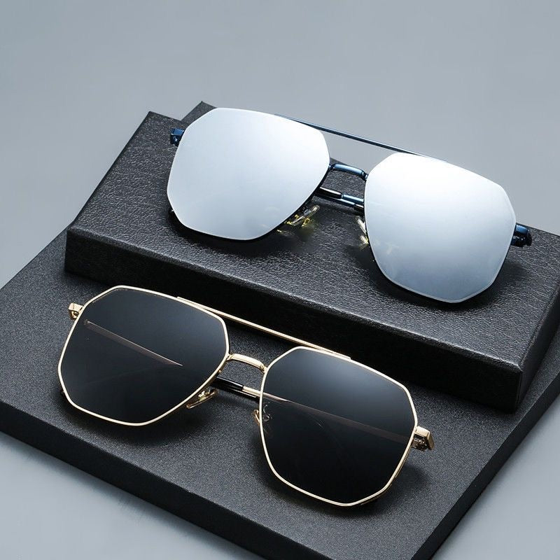 Men's Pilot Sunglasses 2023 New Retro High Quality Metal Frame