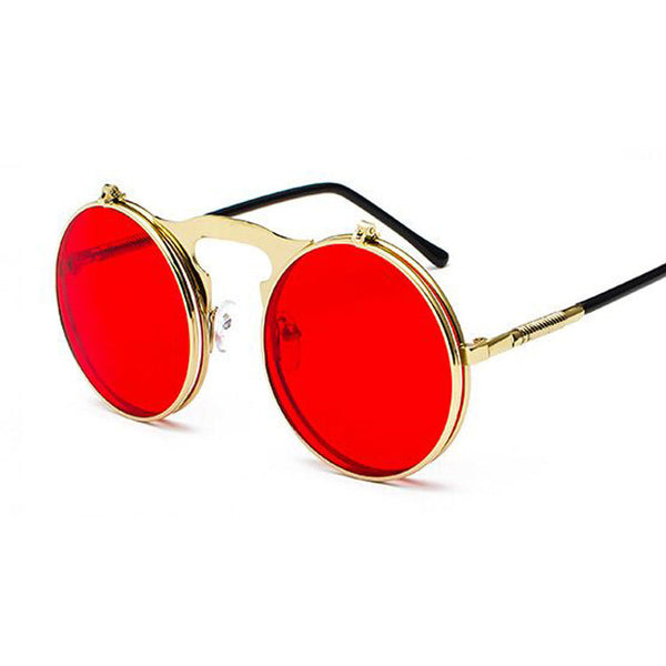 Metal Steampunk Sunglasses Men Women Fashion Round Glasses Brand Desig Jollynova