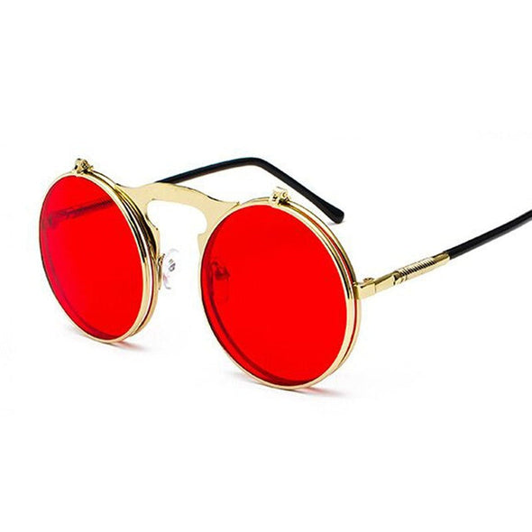 Metal Steampunk Sunglasses Men Women Fashion Round Glasses Brand Designer Retro Frame Vintage Sun Glasses Male High Quality