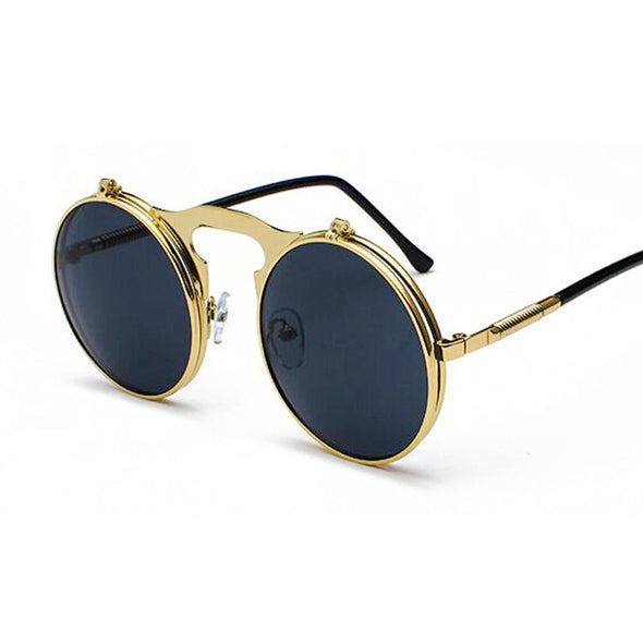 Metal Steampunk Sunglasses Men Women Fashion Round Glasses Brand Designer Retro Frame Vintage Sun Glasses Male High Quality