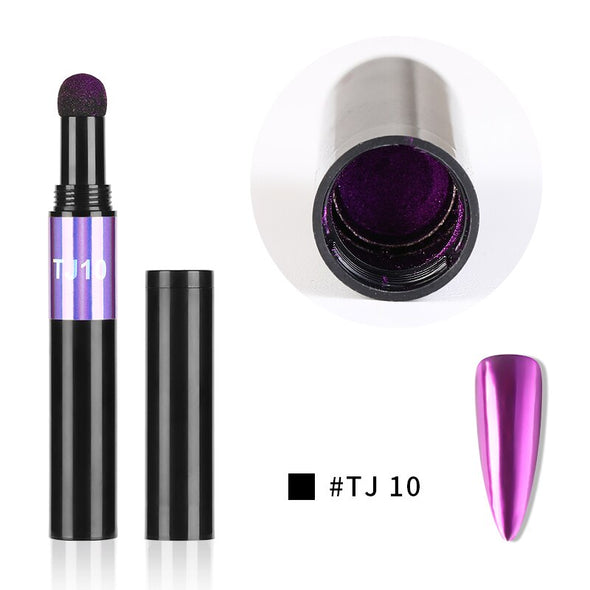 Mirror Nail Air Cushion Magic Powder Convenience Pen Nail Powder Glitter Mirror Effect Powder Manicure Nails Tips Pigment Dust