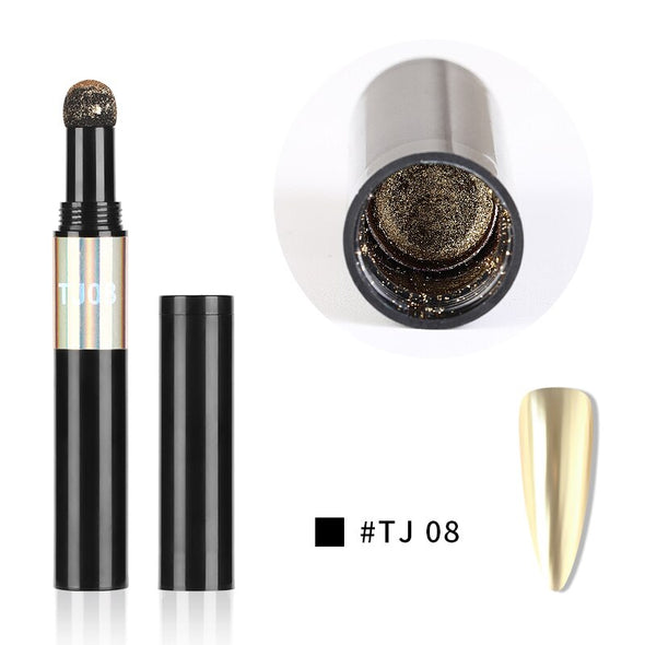 Mirror Nail Air Cushion Magic Powder Convenience Pen Nail Powder Glitter Mirror Effect Powder Manicure Nails Tips Pigment Dust