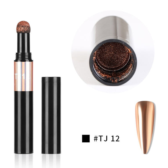 Mirror Nail Air Cushion Magic Powder Convenience Pen Nail Powder Glitter Mirror Effect Powder Manicure Nails Tips Pigment Dust
