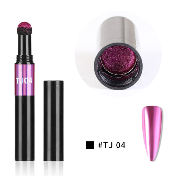 Mirror Nail Air Cushion Magic Powder Convenience Pen Nail Powder Glitter Mirror Effect Powder Manicure Nails Tips Pigment Dust