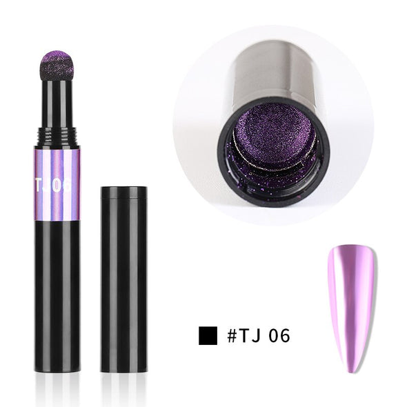 Mirror Nail Air Cushion Magic Powder Convenience Pen Nail Powder Glitter Mirror Effect Powder Manicure Nails Tips Pigment Dust