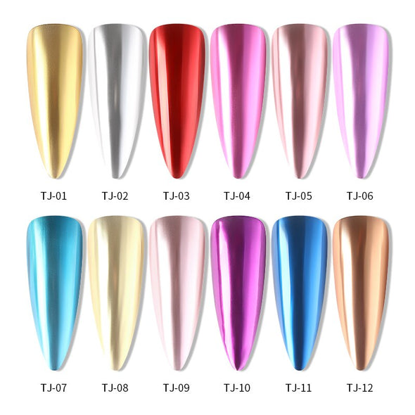 Mirror Nail Air Cushion Magic Powder Convenience Pen Nail Powder Glitter Mirror Effect Powder Manicure Nails Tips Pigment Dust