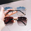 New 2022 Fashion Rimless Sunglasses Women Vintage Square Oversized Sun Glasses Steampunk Sunshades Fashion Lunettes UV400 Oculos