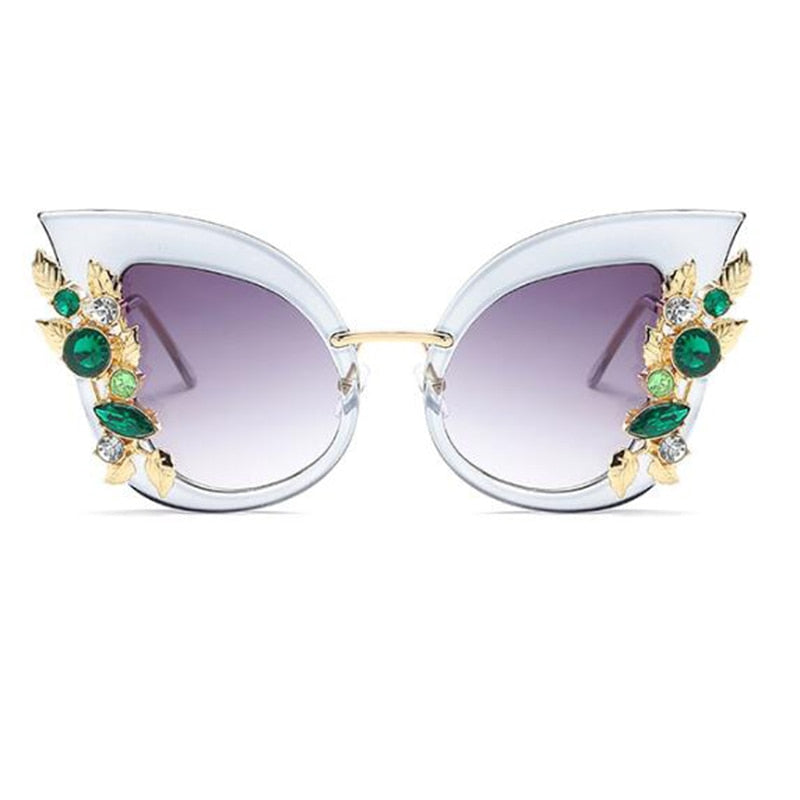 晨Rhinestone Glasses Fashion Transparent square sunglasses Fashion Sha –  Jollynova