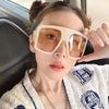New Fashion Oversized Frame Women's Sunglasses Retro Mask Windproof Sunglasses New Trend High Quality