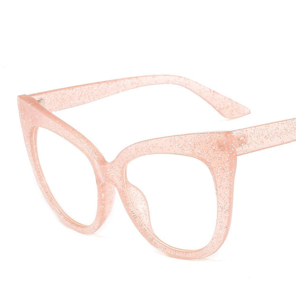 New Fashion Oversized Women Glasses Retro Cat Eye Frame Sunglasses Ins Popular Red Eyeglasses Trending Shades UV400 Wholesale