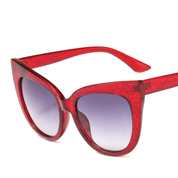 New Fashion Oversized Women Glasses Retro Cat Eye Frame Sunglasses Ins Popular Red Eyeglasses Trending Shades UV400 Wholesale