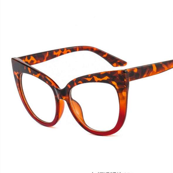 New Fashion Oversized Women Glasses Retro Cat Eye Frame Sunglasses Ins Popular Red Eyeglasses Trending Shades UV400 Wholesale