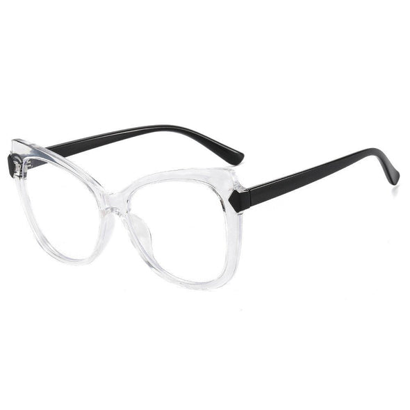 New Fashion Retro Cat Eye Anti Blue Light Glasses For Women Vintage Computer Eyeglasses Oversized Frame Double Blocking Eyewear