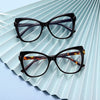 New Fashion Retro Cat Eye Anti Blue Light Glasses For Women Vintage Computer Eyeglasses Oversized Frame Double Blocking Eyewear