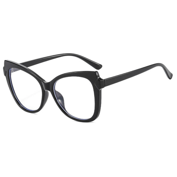 New Fashion Retro Cat Eye Anti Blue Light Glasses For Women Vintage Computer Eyeglasses Oversized Frame Double Blocking Eyewear