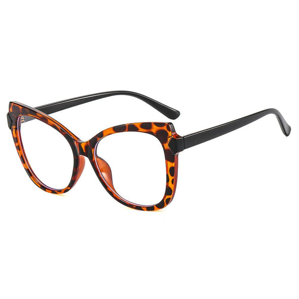 New Fashion Retro Cat Eye Anti Blue Light Glasses For Women Vintage Computer Eyeglasses Oversized Frame Double Blocking Eyewear