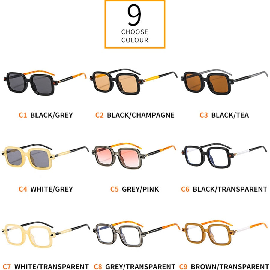 New?Fashion Retro Square Sunglasses For Women Men Luxury Brand Clear –  Jollynova