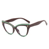 New Fashion Women Brand Designer Glasses For Ladies Retro Cat Eye Rivet Decoration Frame Clear Reading Computer Top Quality Eyeg