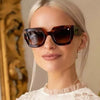 New Luxury Brand Wide Leg Square Sunglasses For Women Vintage Gradient Elegant Black Leopard Sun Glasses Men Hip Hop Shades