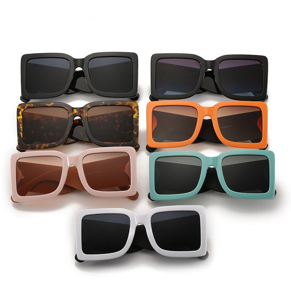 Oversized Square Sunglasses Vintage Designer Women Fashion Sun Glasses Black Big Shades UV400 Men Luxury Brand Female