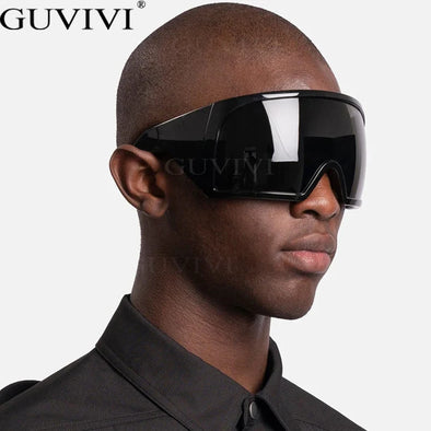 New Oversized Vintage Punk Goggle Sunglasses Women Men Luxury Brand Designer Sport Sun Glasses One Piece Outdoor Shades UV400