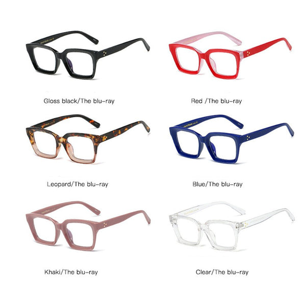 New Retro Square Anti Blue Light Glasses For Women Men Vintage Reading Clear Computre Pink Blue Black Eyeglasses Frames Lentes O