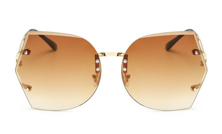 Celebrity Luxury Women Men Shield Sunglasses Brand Oversized Female Rimless  Big