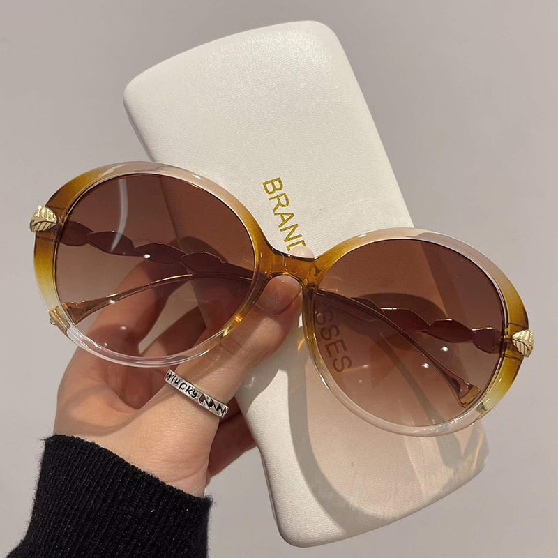 2018 Luxury Beads Round Sunglasses Women Fashion Alloy Frame Brand
