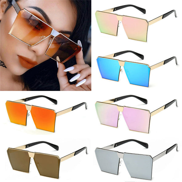 Novelty Unique Oversized Shield UV400 Gradient Vintage sunglasses