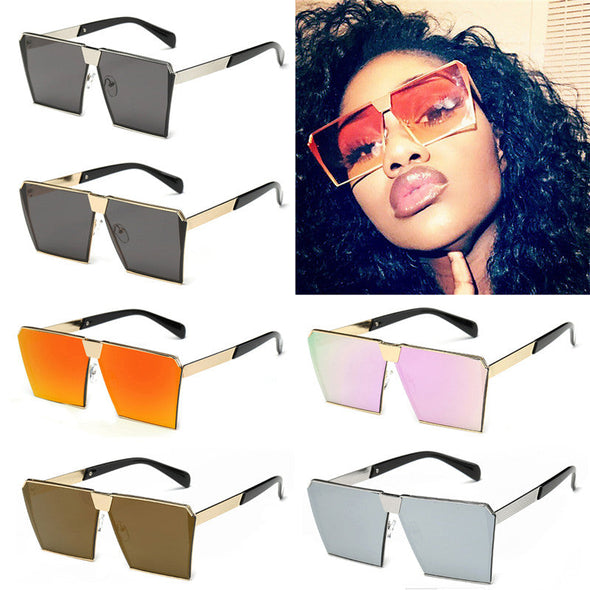 Novelty Unique Oversized Shield UV400 Gradient Vintage sunglasses
