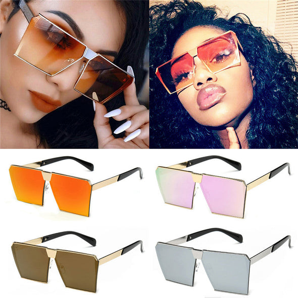 Novelty Unique Oversized Shield UV400 Gradient Vintage sunglasses