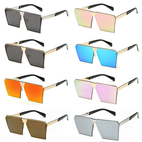 Novelty Unique Oversized Shield UV400 Gradient Vintage sunglasses