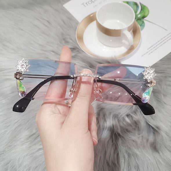 diamond sunglasses small square glasses fashion ins sunglasses women