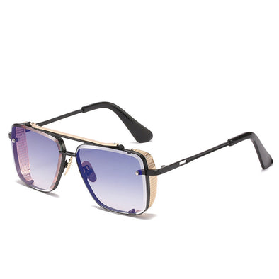 sunset gradient metal mesh retro sunglasses for men and women  UV protection