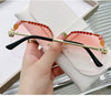 rimless ladies diamond sunglasses online celebrity cutting border UV fashion sunglasses