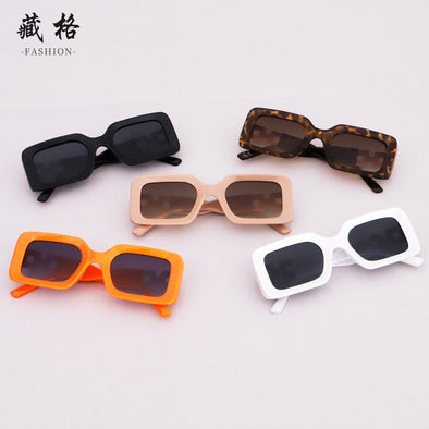 Cross-border new retro frame sunglasses, fashionable, simple and trendy sunglasses for men and women, European and American street photography, large frame glasses