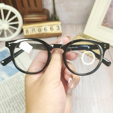 New TR90 simple style round frame rice nail myopia glasses frame Xiaohongshu Internet celebrity anti-blue light decorative glasses