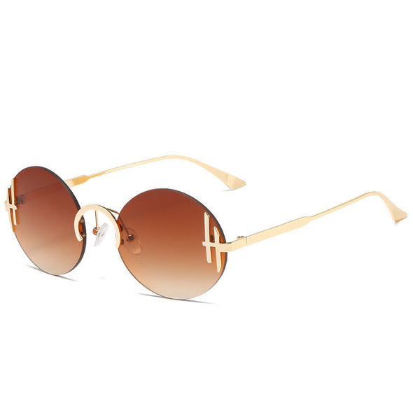 New round frame sunglasses in summer in Europe, America, online celebrity and the same personality stainless steel fashion sunglasses