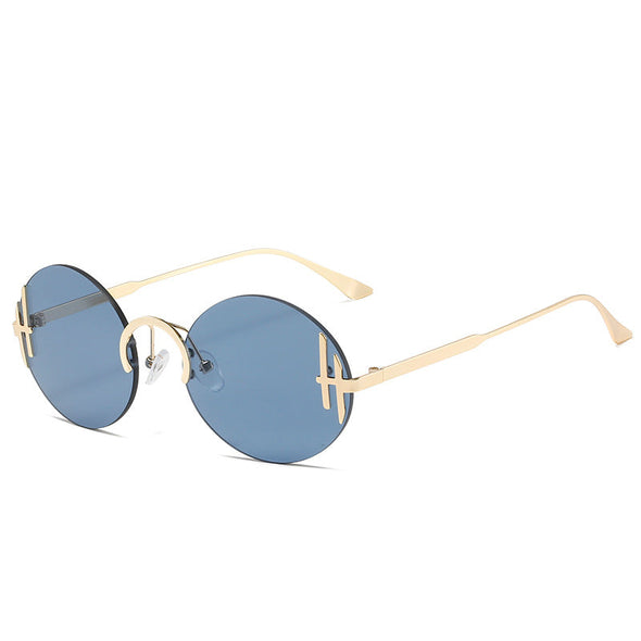 New round frame sunglasses in summer in Europe, America, online celebrity and the same personality stainless steel fashion sunglasses