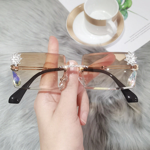 diamond sunglasses small square glasses fashion ins sunglasses women