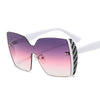 New frameless body color patch women's Sunglasses European and American style gorgeous avant-garde Sunglasses